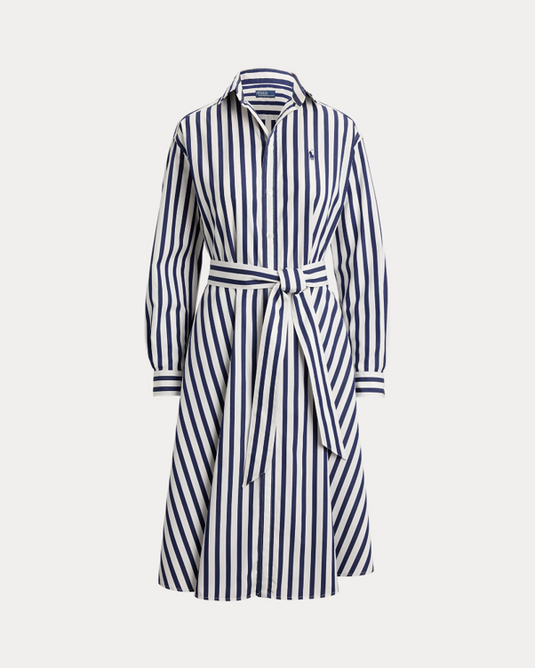 Polo Ralph Lauren Women's Belted Striped Cotton Shirtdress