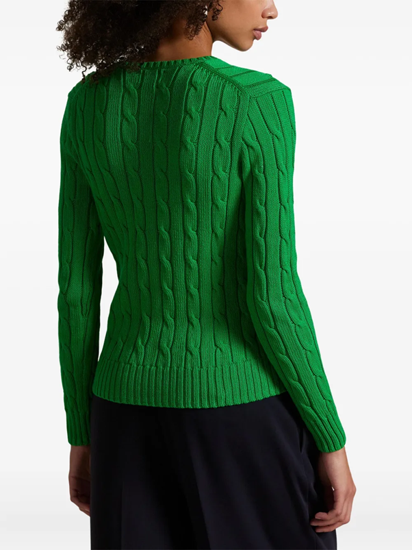 Load image into Gallery viewer, Polo Ralph Lauren Womens Cable-Knit Cotton V-Neck Sweater
