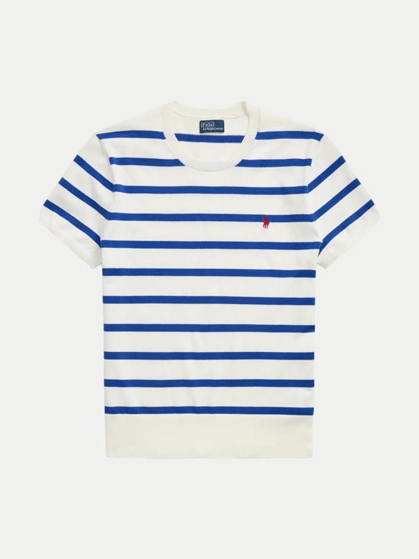 Load image into Gallery viewer, Polo Ralph Lauren Womens Striped Short-Sleeve Sweater
