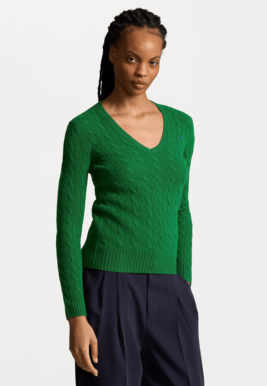Ralph Lauren Womens Cable-Knit Wool-Cashmere Pullover