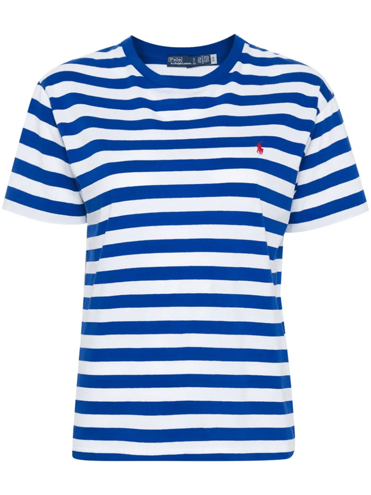 Load image into Gallery viewer, Ralph Lauren Womens Cotton Jersey Crewneck Striped Tee
