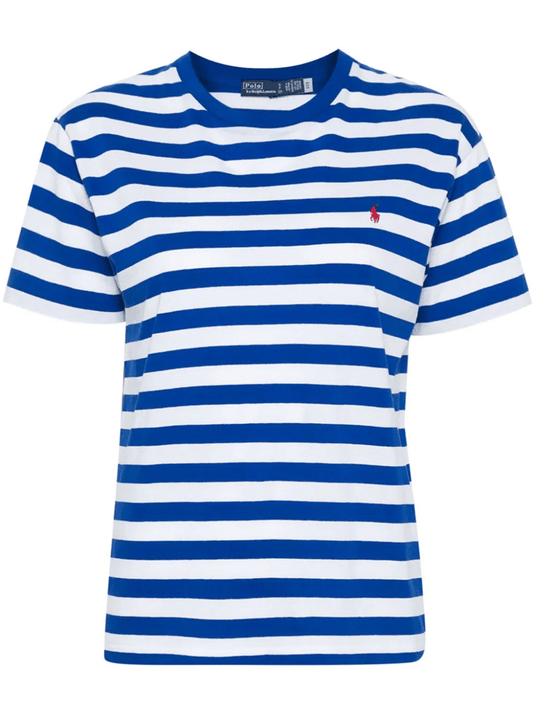 Ralph Lauren Womens Cotton Jersey Crewneck Striped Tee