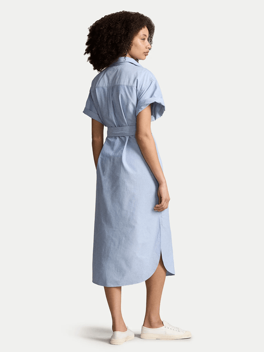 Polo Ralph Lauren Womens Belted Short Sleeve Oxford Shirtdress