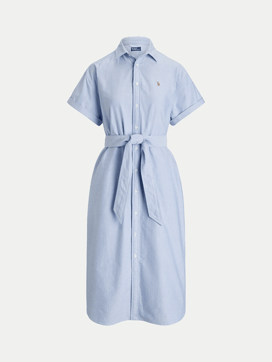 Polo Ralph Lauren Womens Belted Short Sleeve Oxford Shirtdress