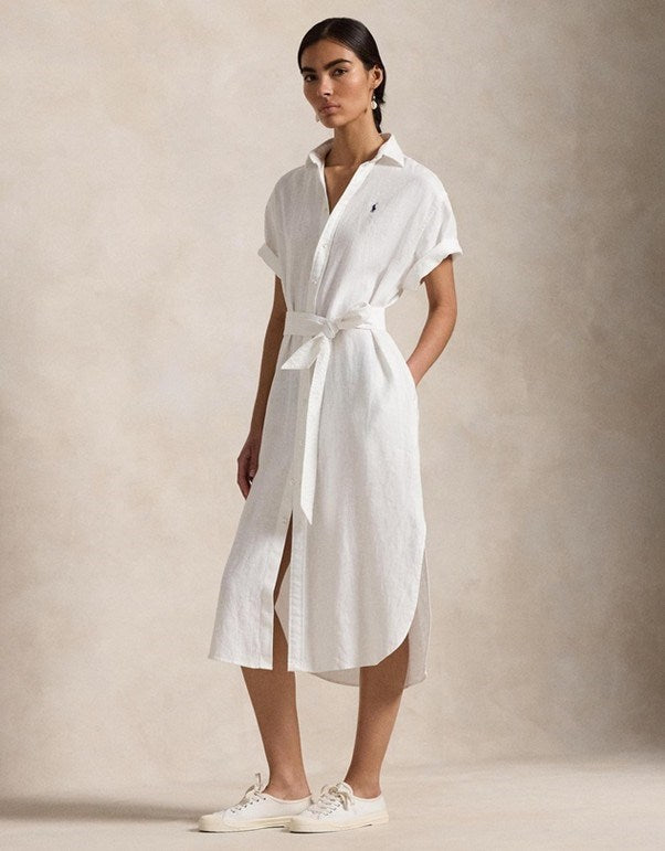 Load image into Gallery viewer, Polo Ralph Lauren Womens Belted Linen Shirtdress
