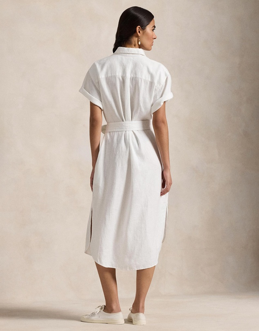 Polo Ralph Lauren Womens Belted Linen Shirtdress