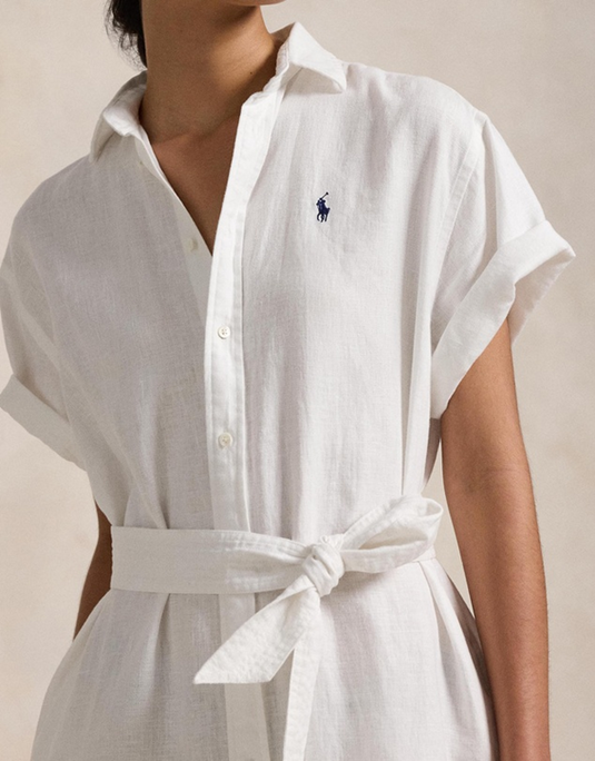 Polo Ralph Lauren Womens Belted Linen Shirtdress
