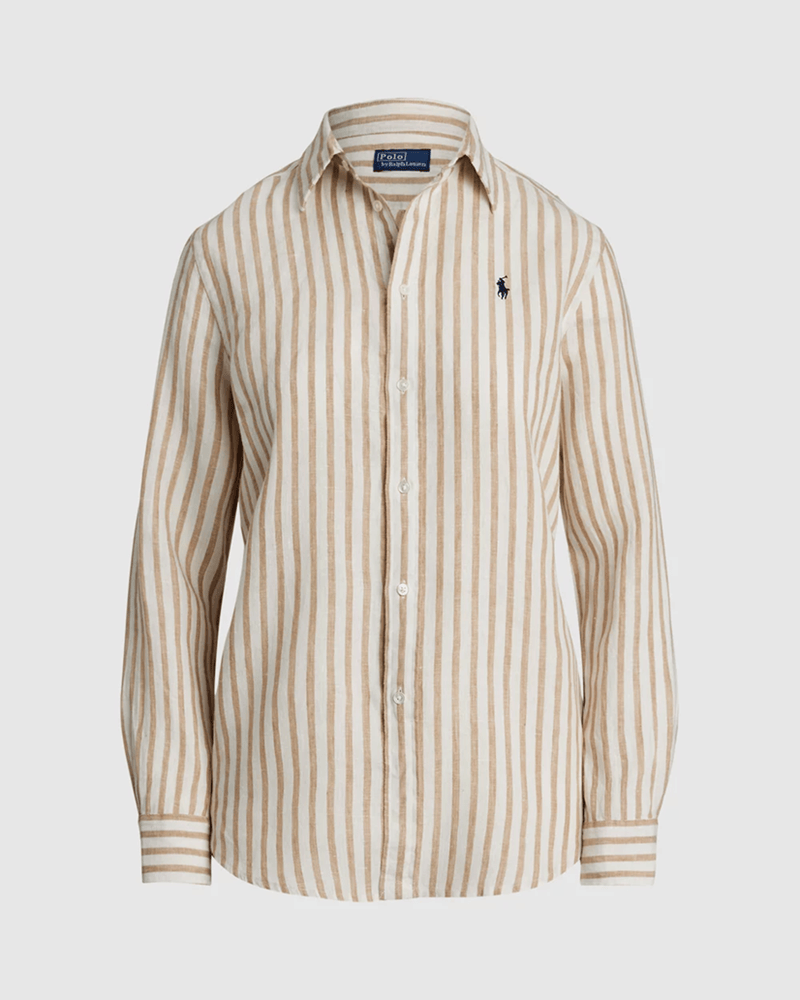Load image into Gallery viewer, Ralph Lauren Womens Classic Fit Striped Linen Shirt
