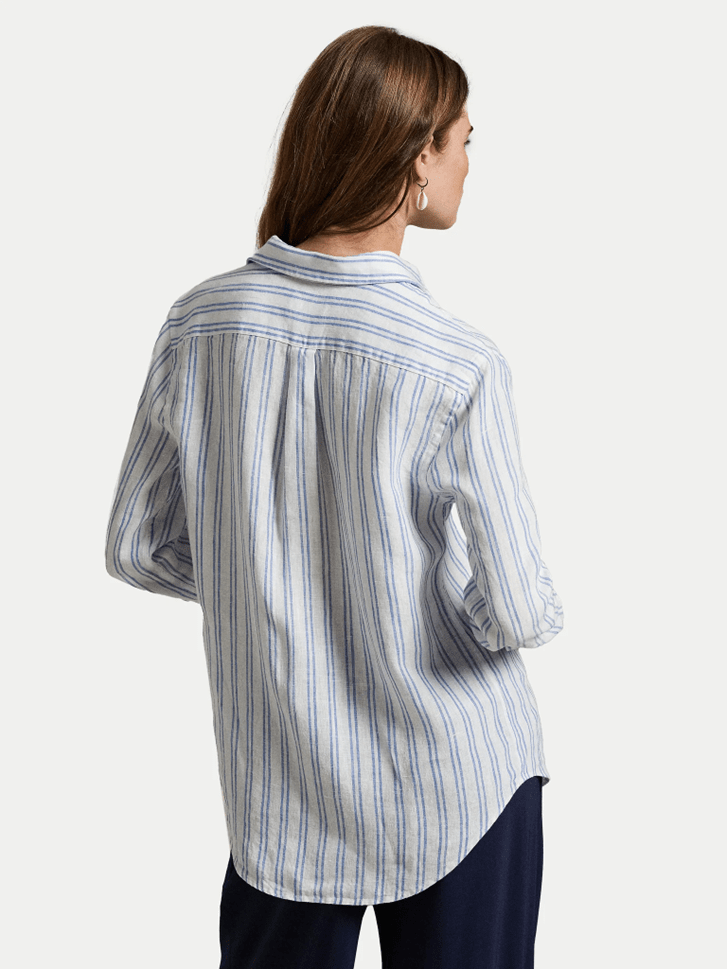 Load image into Gallery viewer, Ralph Lauren Womens Classic Fit Striped Linen Shirt
