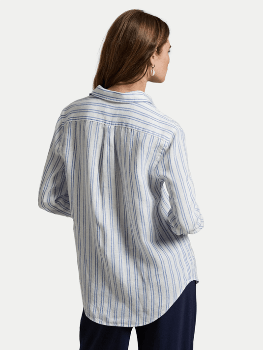 Ralph Lauren Womens Classic Fit Striped Linen Shirt