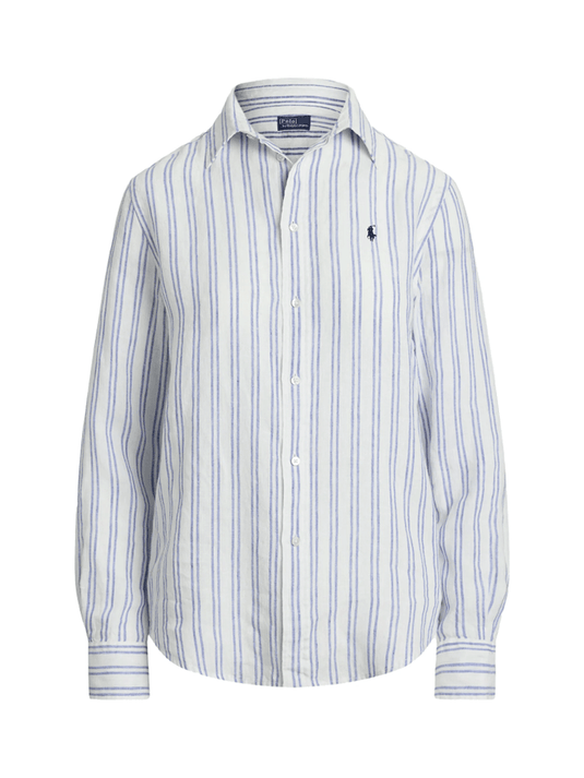 Ralph Lauren Womens Classic Fit Striped Linen Shirt