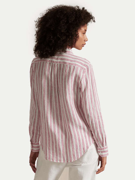 Ralph Lauren Womens Classic Fit Striped Linen Shirt