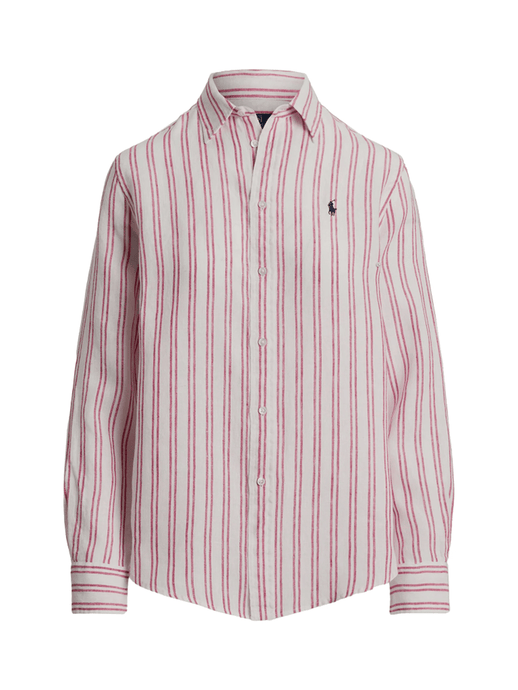 Ralph Lauren Womens Classic Fit Striped Linen Shirt