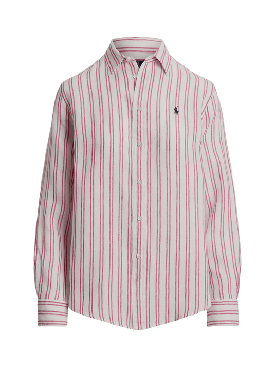 Ralph Lauren Womens Classic Fit Striped Linen Shirt