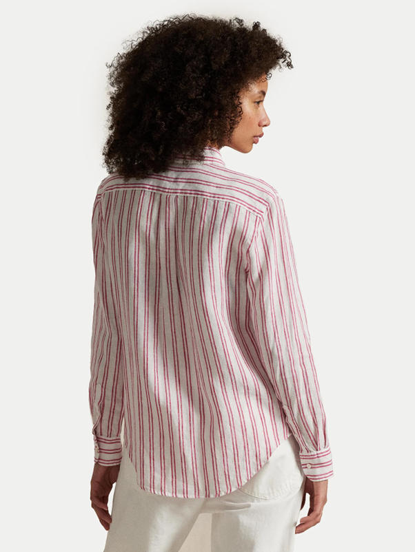 Load image into Gallery viewer, Polo Ralph Lauren Womens Classic Fit Striped Linen Shirt
