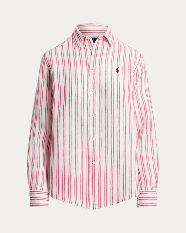 Load image into Gallery viewer, Polo Ralph Lauren Womens Classic Fit Striped Linen Shirt
