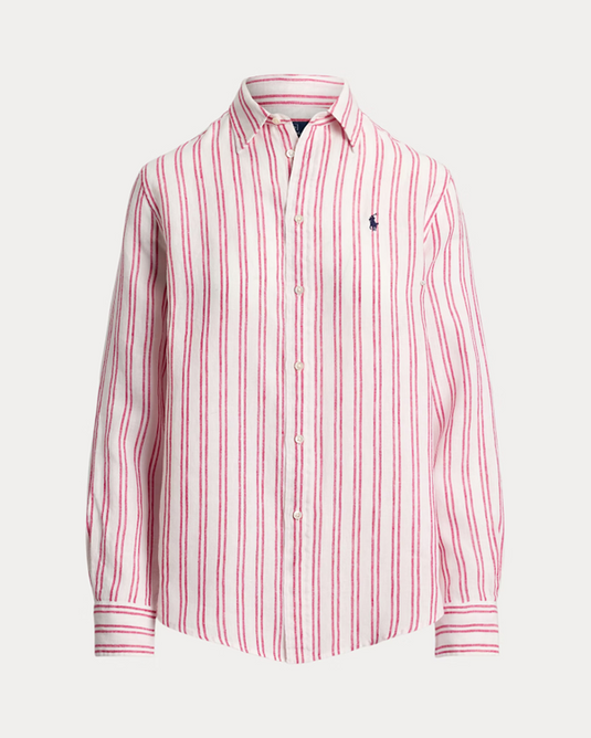 Polo Ralph Lauren Womens Classic Fit Striped Linen Shirt