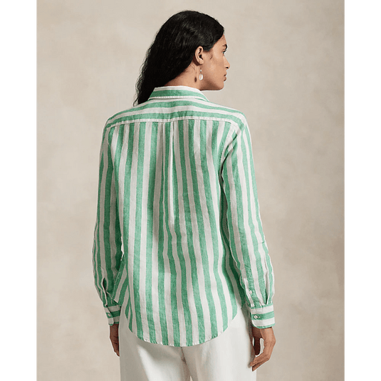 Ralph Lauren Womens Classic Fit Striped Linen Shirt