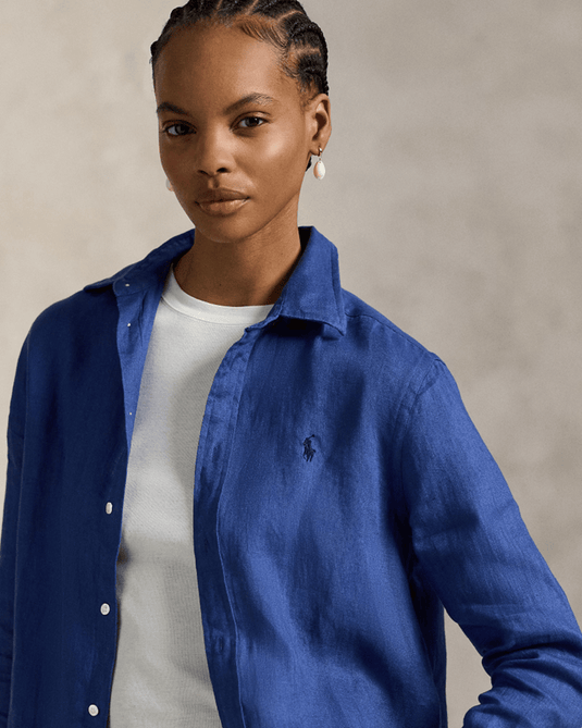 Ralph Lauren Womens Classic Fit Linen Shirt