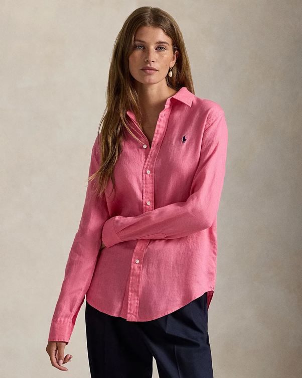 Load image into Gallery viewer, Polo Ralph Lauren Womens Classic Fit Linen Shirt

