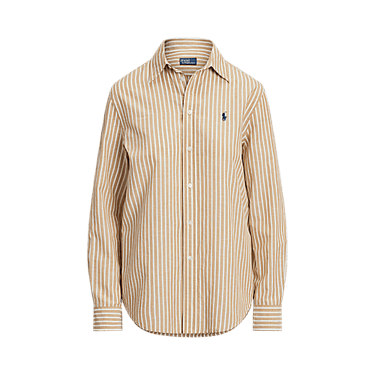 Load image into Gallery viewer, Polo Ralph Lauren Womens Classic Fit Striped Cotton-Linen Shirt
