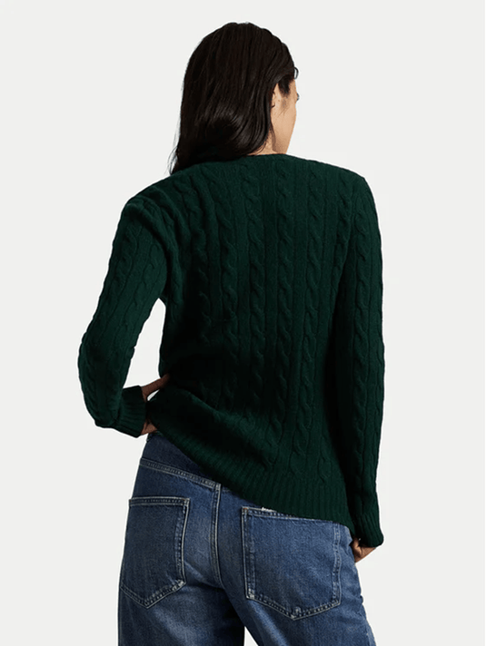 Ralph Lauren Womens Cable-Knit Wool-Cashmere Pullover