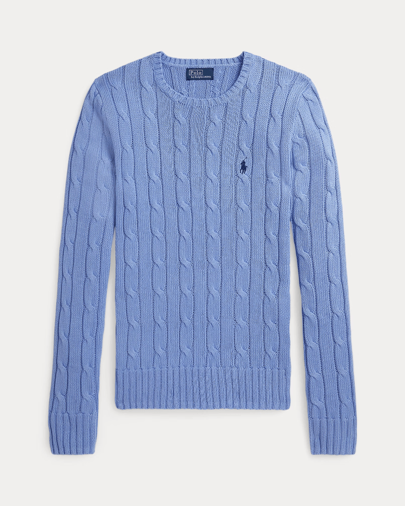 Load image into Gallery viewer, Ralph Lauren Womens Cable-Knit Cotton Crewneck Jumper
