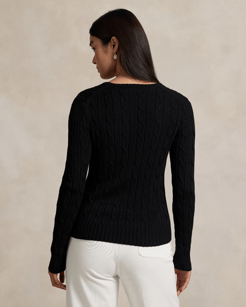 Load image into Gallery viewer, Ralph Lauren Womens Cable-Knit Cotton V-Neck Jumper
