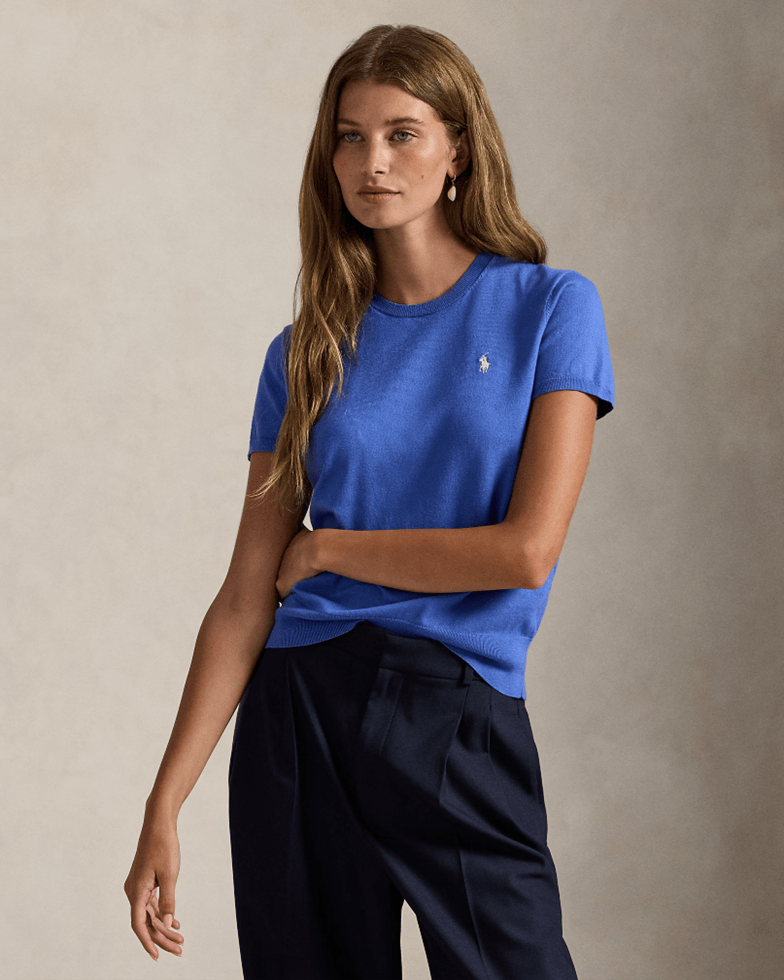 Load image into Gallery viewer, Polo Ralph Lauren Womens Short-Sleeve Crewneck Sweater
