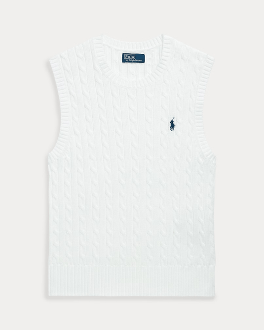 Ralph Lauren Womens Cable Knit Cotton Sweater Vest