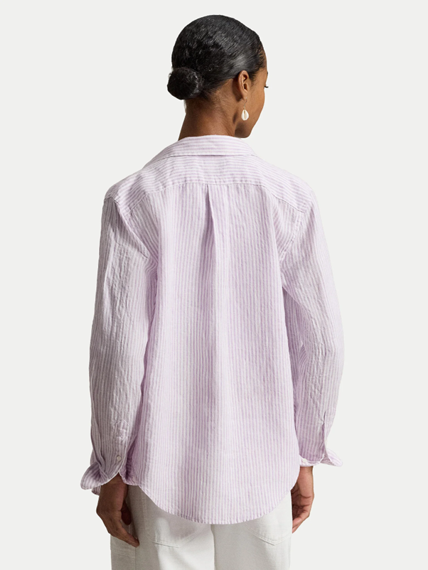Load image into Gallery viewer, Polo Ralph Lauren Womens Classic Fit Striped Linen Shirt
