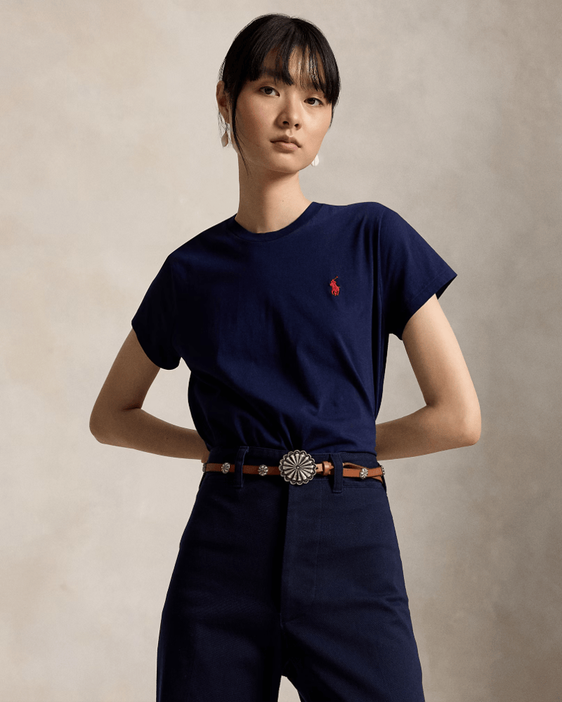 Load image into Gallery viewer, Polo Ralph Lauren Womens Classic Fit Cotton Jersey Crewneck Tee
