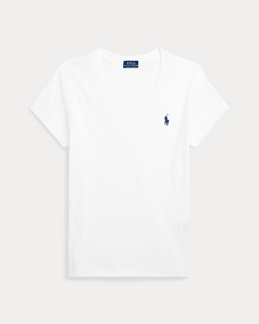 Polo Ralph Lauren Womens Cotton Jersey V-Neck  T-Shirt