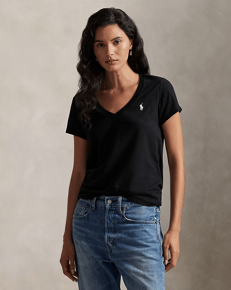 Load image into Gallery viewer, Polo Ralph Lauren Womens Cotton Jersey V-Neck Tee
