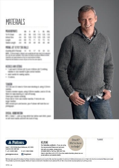 Patons Pattern Book - Mens Pullover
