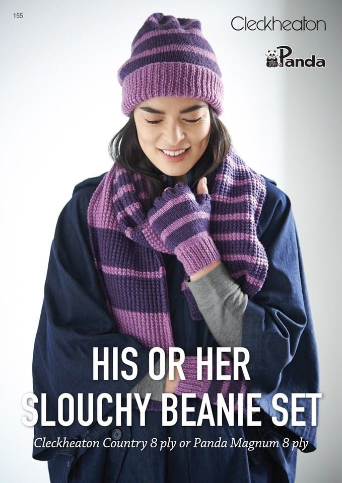 Load image into Gallery viewer, Panda Pattern Book - His or Her Slouchy Beanie Set
