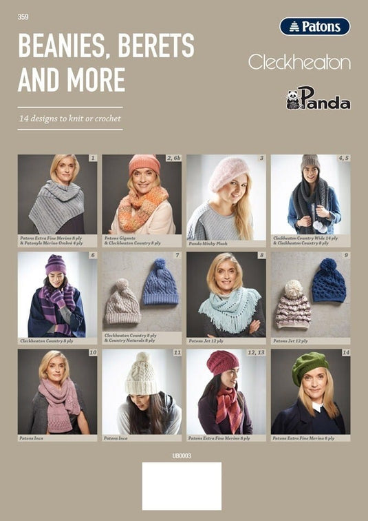 Panda Pattern Book - Beanies, Berets and More