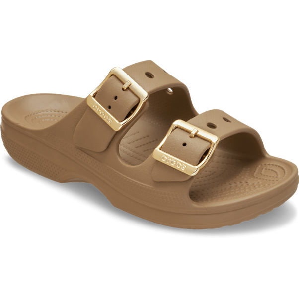 Load image into Gallery viewer, Crocs Womens Saturday Metallic Buckle Sandal - Sepia

