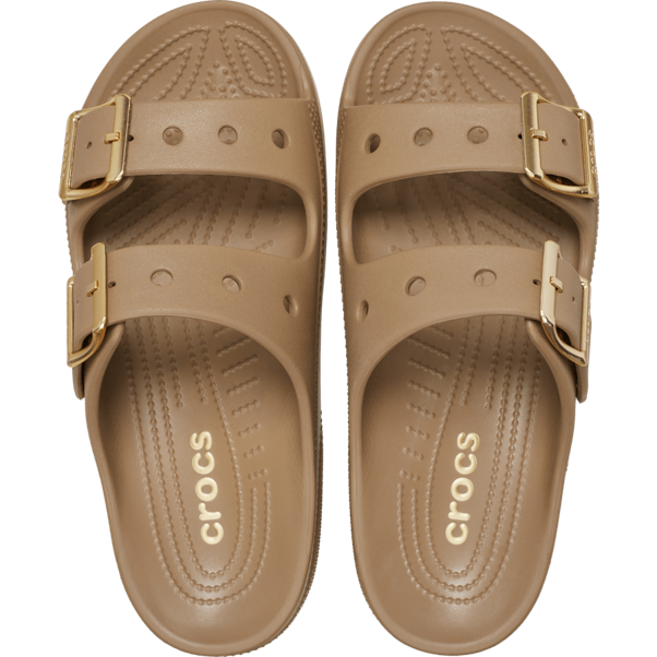 Load image into Gallery viewer, Crocs Womens Saturday Metallic Buckle Sandal - Sepia
