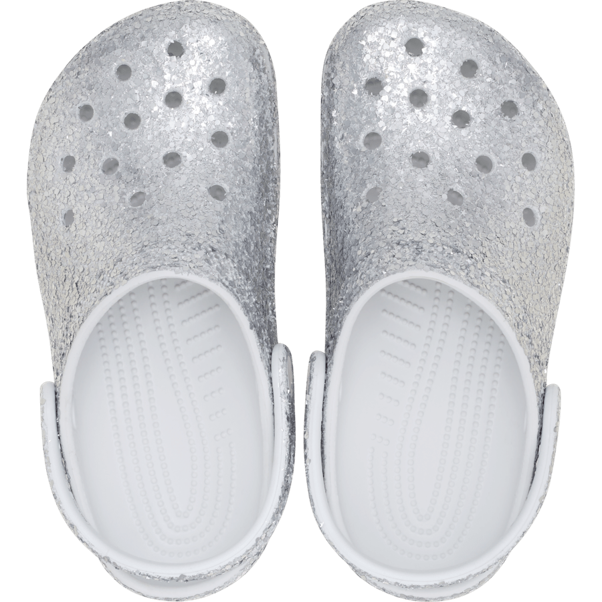 Load image into Gallery viewer, Crocs Toddler Classic Dazzle Glitter Croc - Silver

