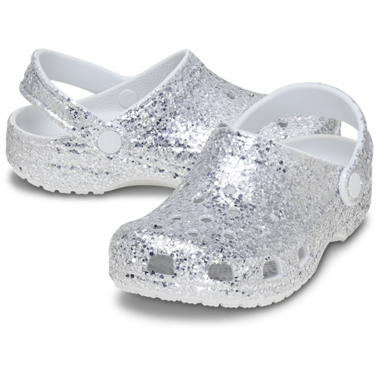 Crocs Kids Classic Dazzle Glitter Croc - Silver