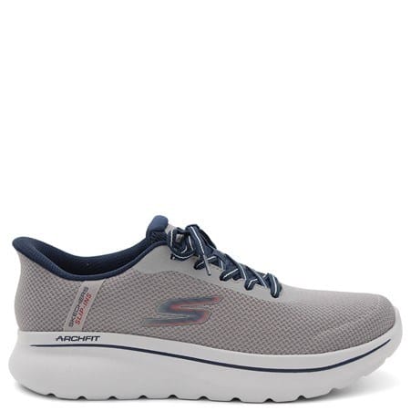 Load image into Gallery viewer, Skechers Mens Go Walk Arch Fit N Joy Lenny Sneakers - Grey/Navy
