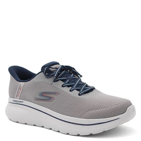 Skechers Mens Go Walk Arch Fit N Joy Lenny Sneakers - Grey/Navy