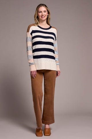 Load image into Gallery viewer, Tribal Womens Soft Knit Combo Boat Neck Sweater
