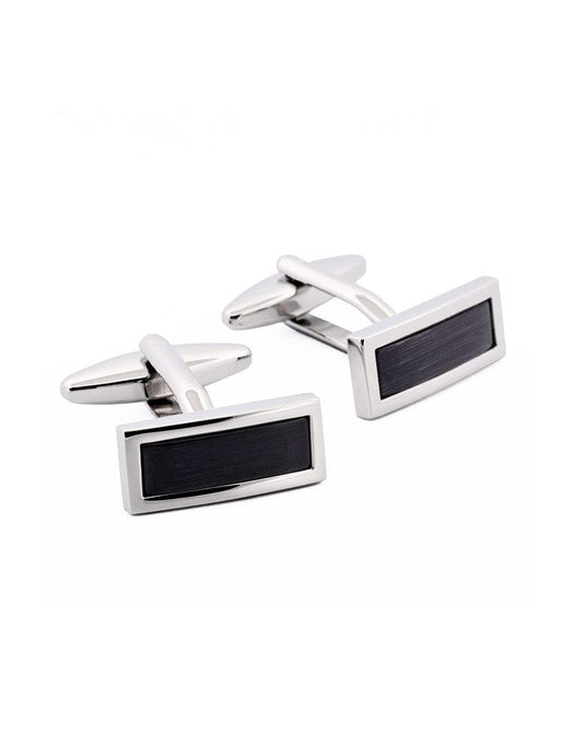Cudworth Mens Cats Eye Rectangular Black Cufflinks
