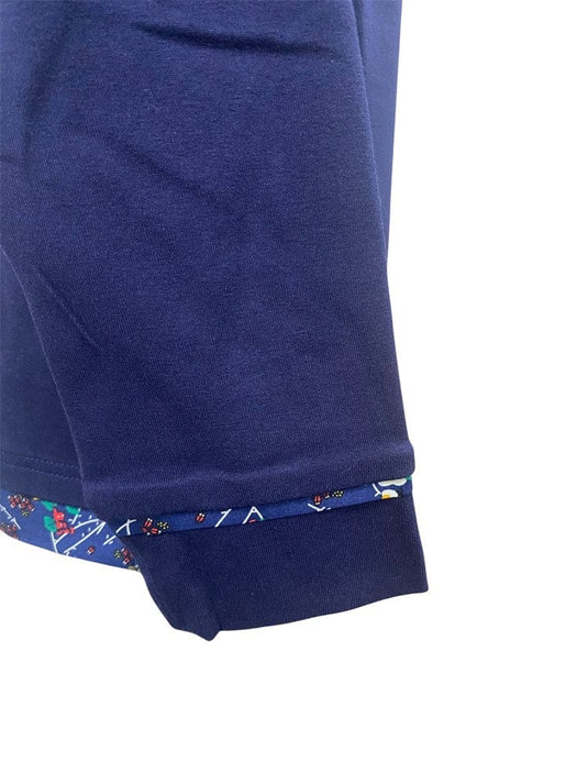 Murals Womens Collard Fleece Jumper - Navy Floral