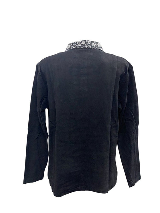 Murals Womens Half Button Jumper - Black