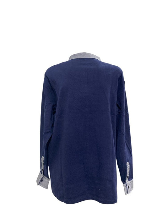 Murals Womens Half Button Jumper - Navy