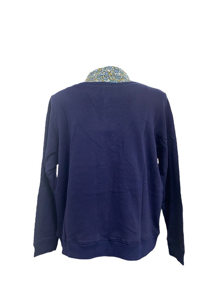 Load image into Gallery viewer, Murals Womens Collard Fleece Deep V-Neck Jumper - Navy
