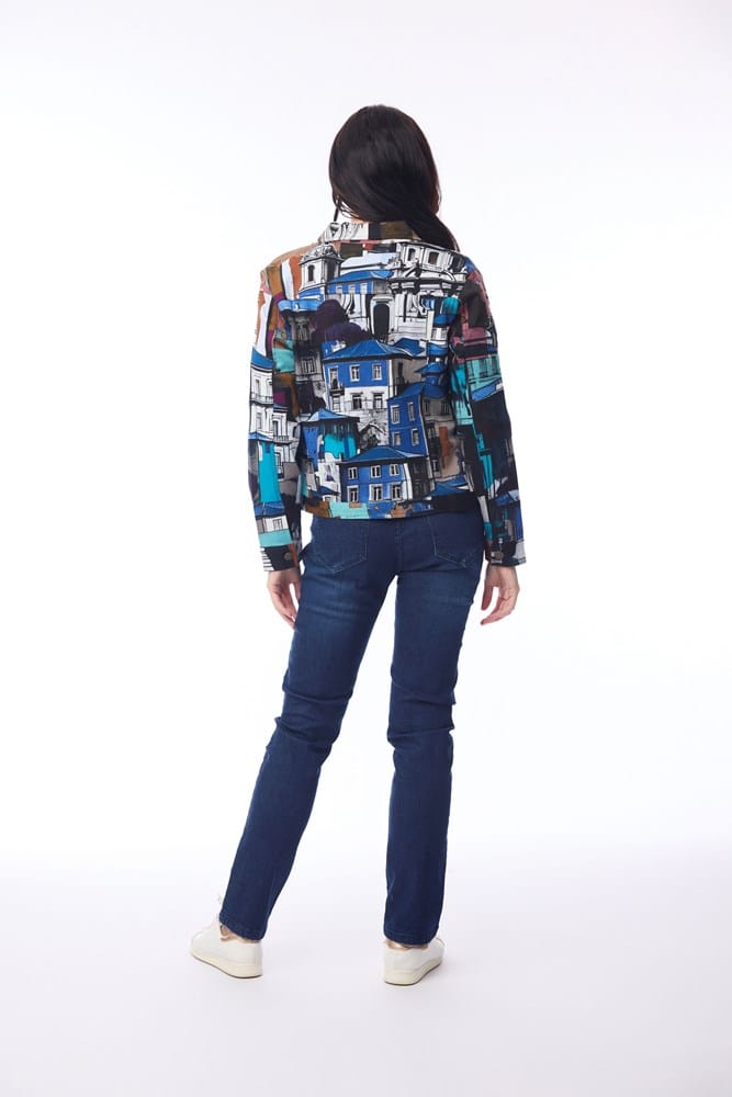 Load image into Gallery viewer, Orientique Womens Biker Jacket - Porto Blue
